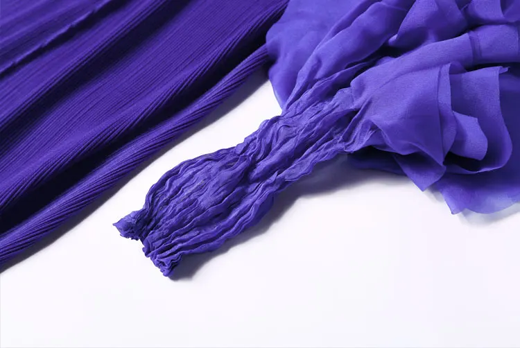 Changpleat осеннее Новое Женское платье Miyak Плиссированное модное дизайнерское свободное платье большого размера с рукавом 3/4 синие черные женские платья