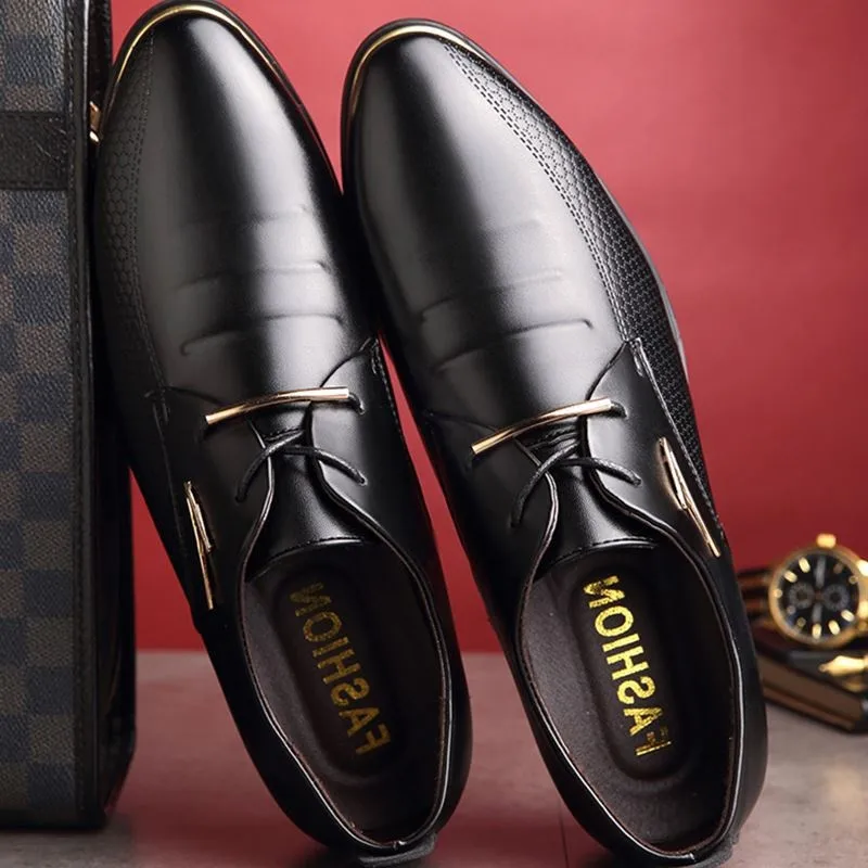 Роскошные брендовые Классические мужские деловые модельные туфли с острым