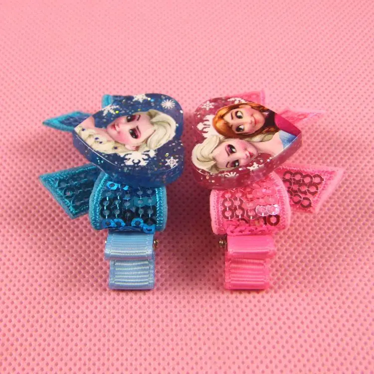 2pcs/lot Children's Doll Accessories Frozen Hair Accessories All Inclusive Baby Girl Hair Accessories Aisha Flash Bow Hairpin