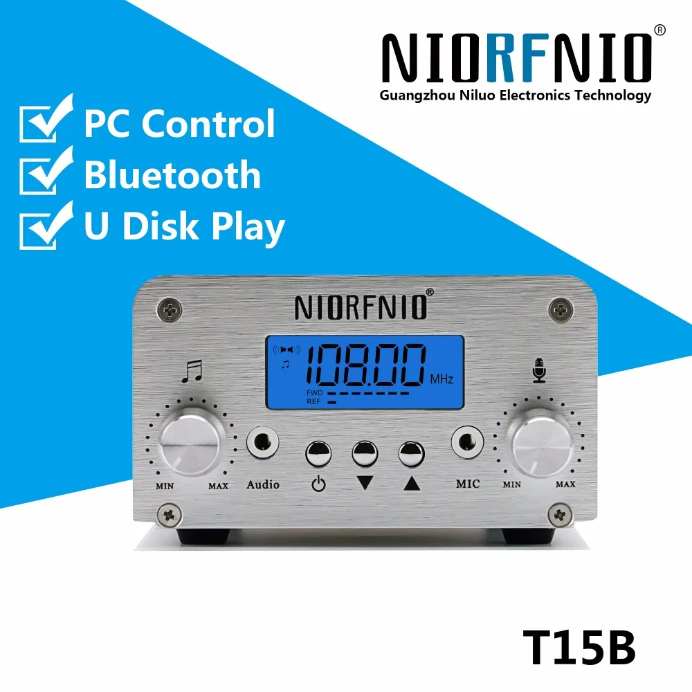 15W PC контроль и Bluetooth передатчик FM PLL стерео цифровой|Теле- радиовещательное