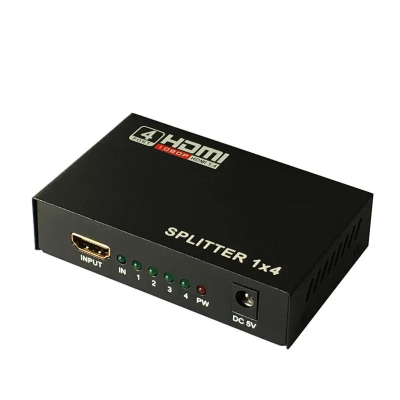 NewBEP HD 1X4 HDMI сплиттер 1 вход 4 выхода 1080P 3D адаптер питания для ПК ноутбук с HDTV