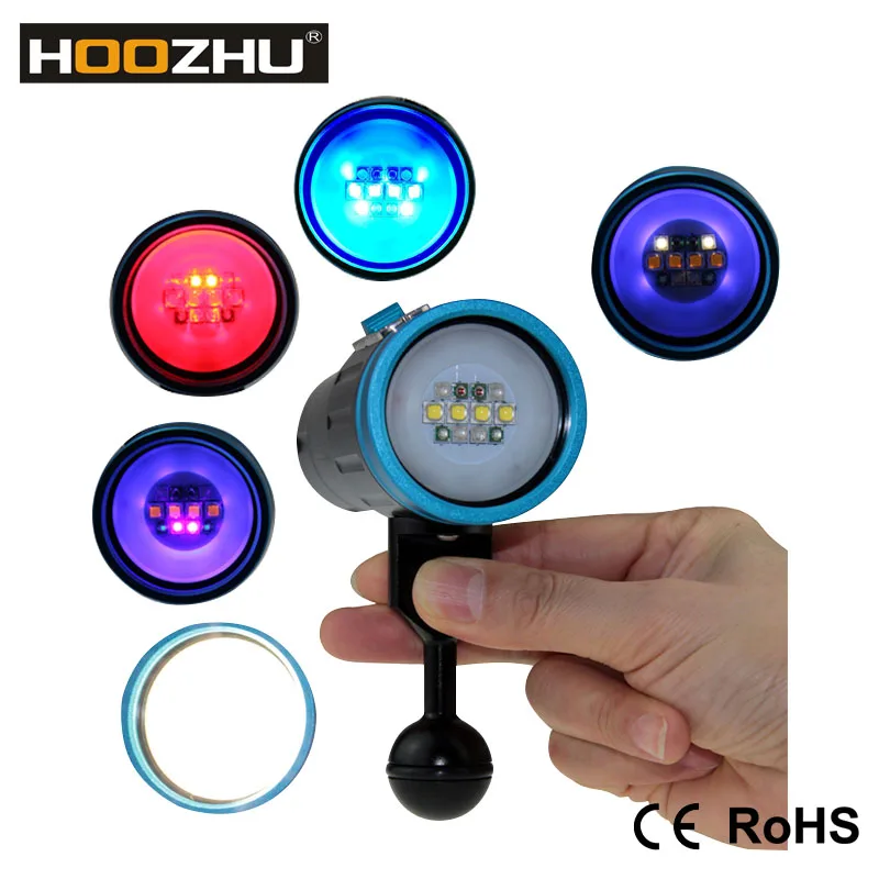 Перезаряжаемая светодиодная видеовспышка для дайвинга водонепроницаемая 120 м с