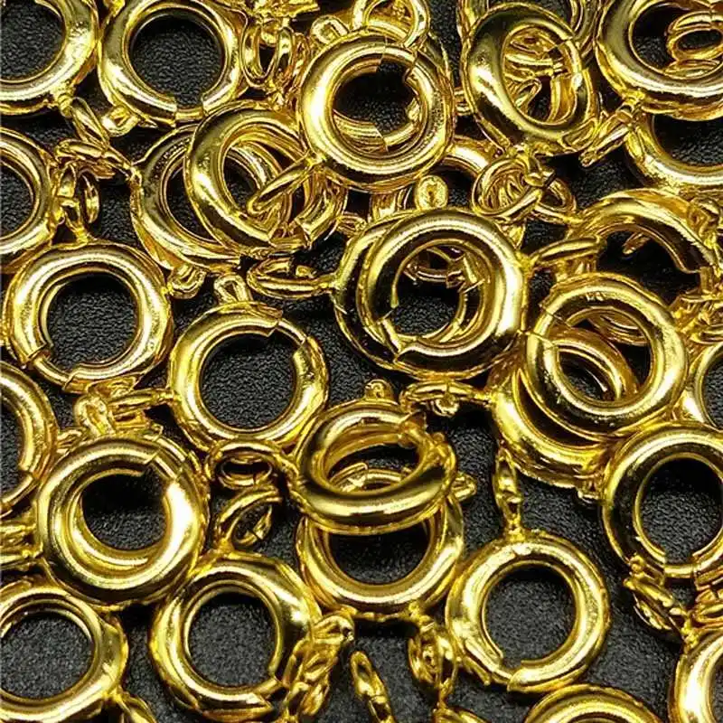 DIY 6mm 50pcs/lot Cheap Lovely High Quality Gold/Silver Plated Spring Ring Clasps Connection For Necklace Bracelet Buckle Gift | Украшения