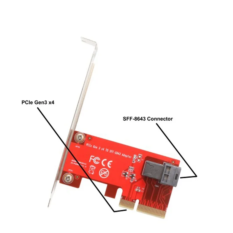 

2.5" NVME U.2 SFF-8639 to PCI-e 3.0 x4 adapter card with U.2 to miniSAS cable