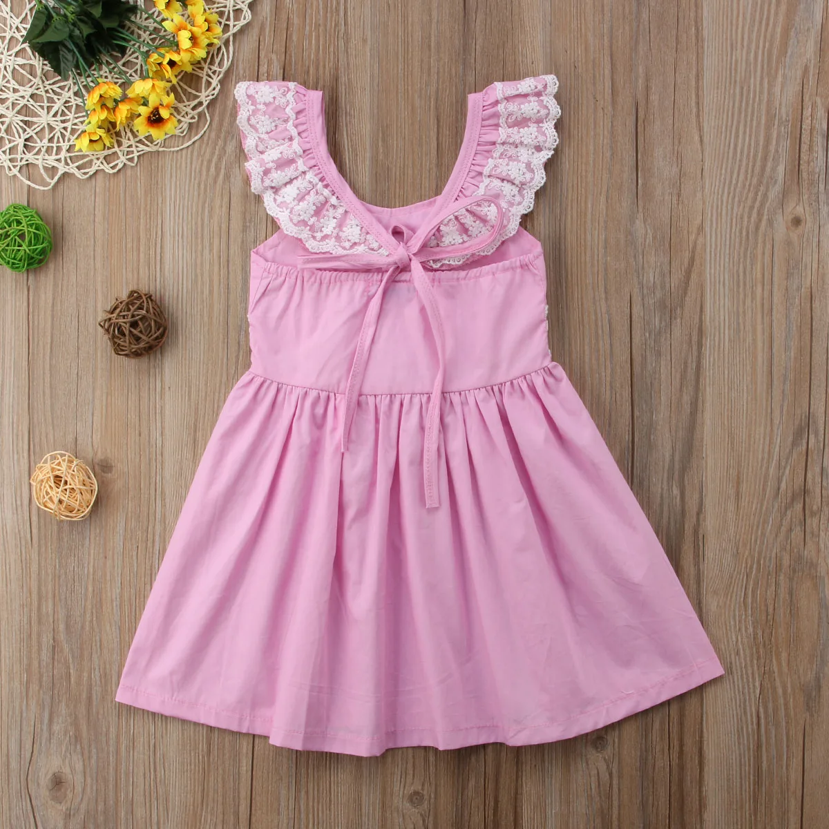 2018 Новая летняя детская одежда для маленьких девочек одинаковая розовая