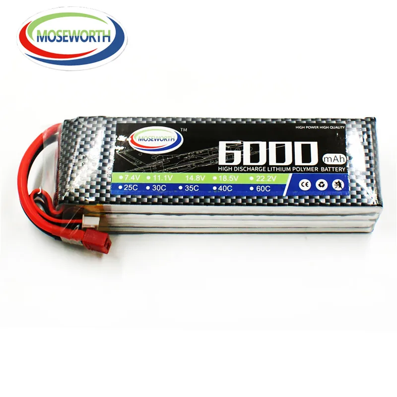 Батареи 4S 14 8 V 6000 мА/ч 60C RC игрушки LiPo Батарея для вертолет Дрон самолет