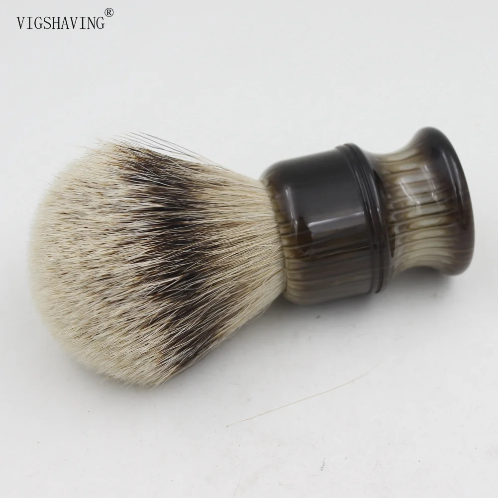 VIGSHAVING искусственная Роговая Смола Ручка Silvertip барсук волос щетка для бритья