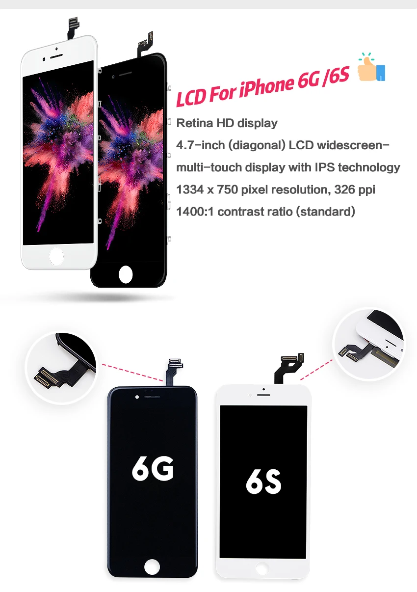 AAA+++ для iPhone 6 6S lcd абсолютно для iPhone 5 5S 7 Дисплей с 3D кодирующий преобразователь сенсорного экрана в сборе Замена