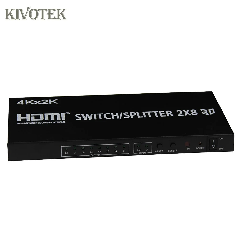 4k * 2 k 3D 2X8 HDMI распределитель поддержка LPCM аудио разъем ИК пульт дистанционного