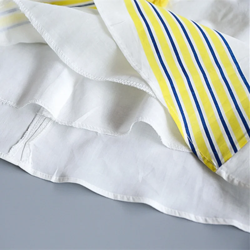 Хлопковое платье для девочек с полосатым узором 2018 летнее пляжное без бретелек