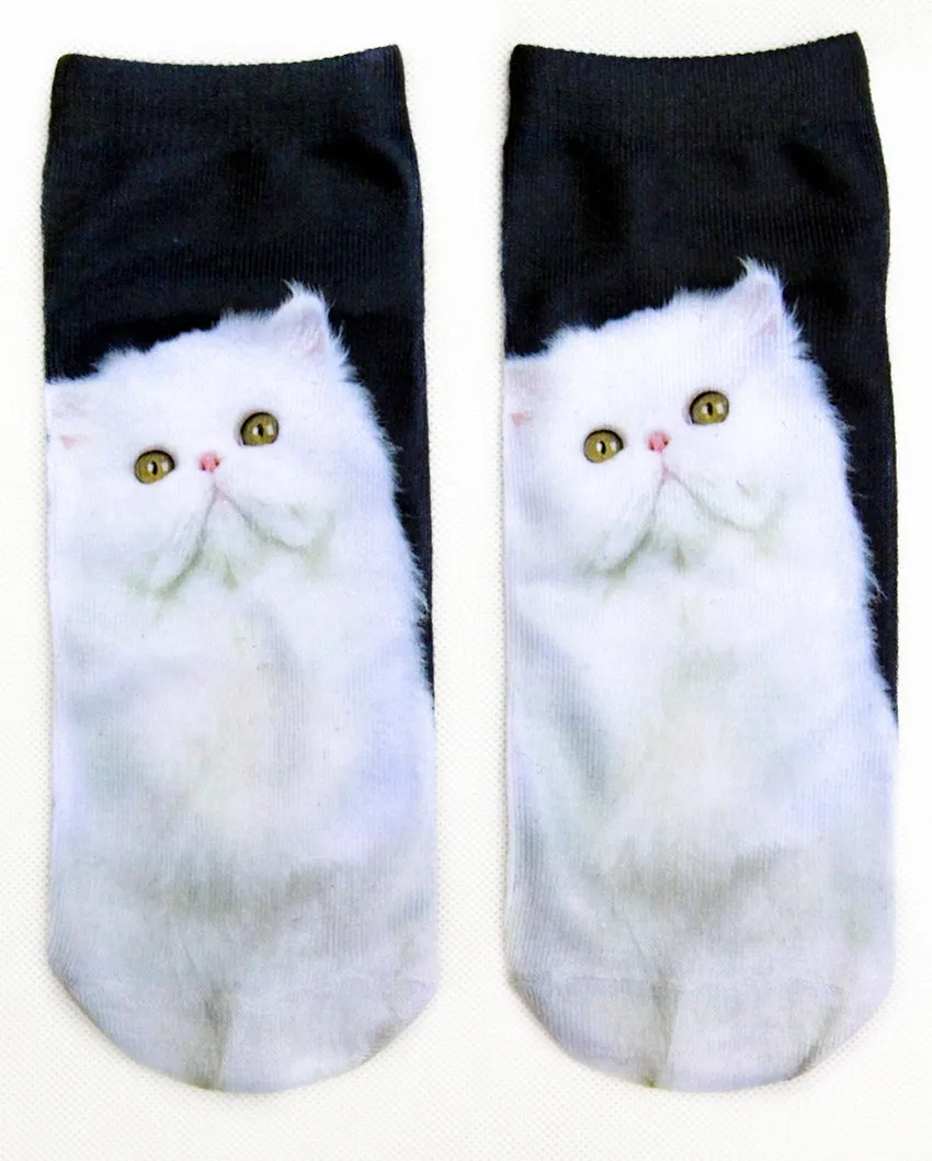 New 3D Printed Cotton Skeleton socks Bone short Women socks Terror novelty socks Animal cat Cute funny Low Cut Ankle Socks men images - 6