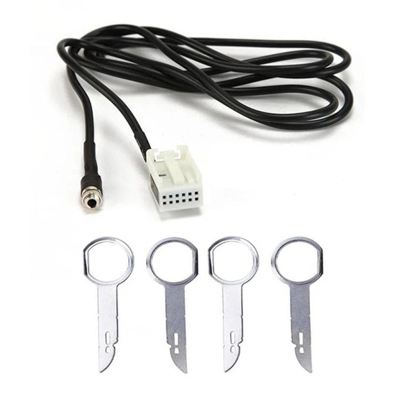 Biurlink 4 шт. ключи для удаления CD + 12Pin AUX кабель Citroen C2 C5 Sega Peugeot 307 308 407 408 507 VDO RD4