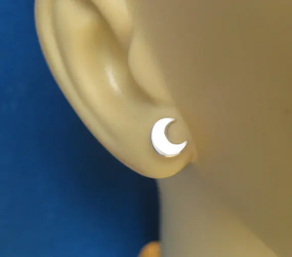 

30Pairs Fashion Cute Tiny Half Moon Stud Earrings simple Crescent moon earrings stud jewelry for girl gift