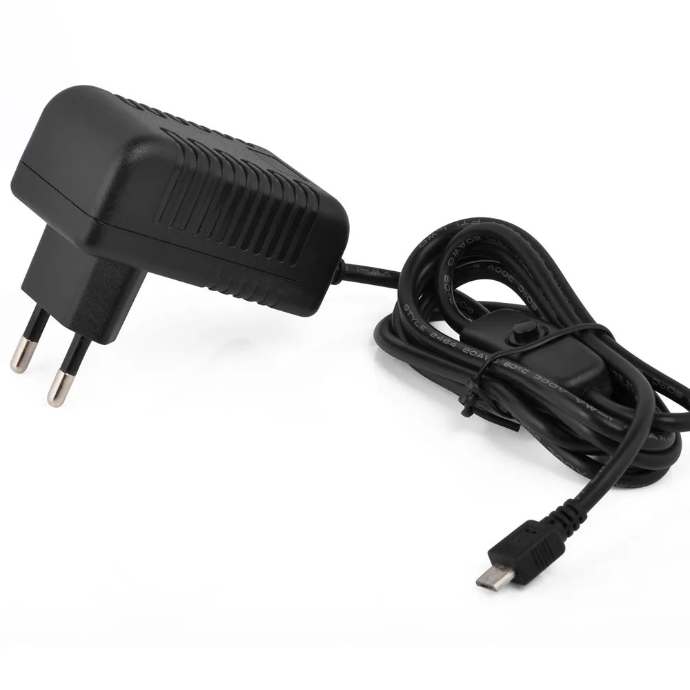 5 В 3 А Raspberry Pi кнопка переключения питания адаптер с Micro USB портом для розетки