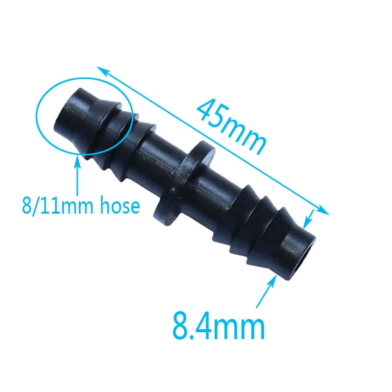 Орошение 8/11 прямые зазубрины соединитель шланга Капельное орошение с бородкой