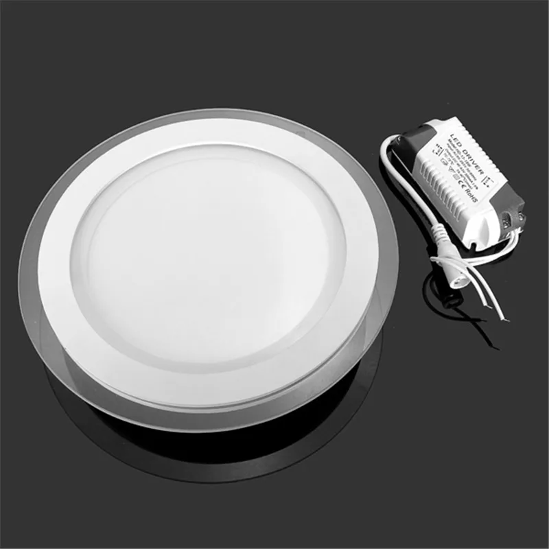 

Hotest Recessed LED Panel Light Glass Edge 3D LED Ceiling Downlight with driver AC85-265V Warm/Natural/Cold White 20pcs/lot