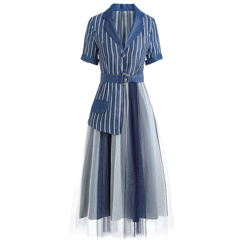 Полосатый костюм женский комплект из двух предметов V образным вырезом Ткань