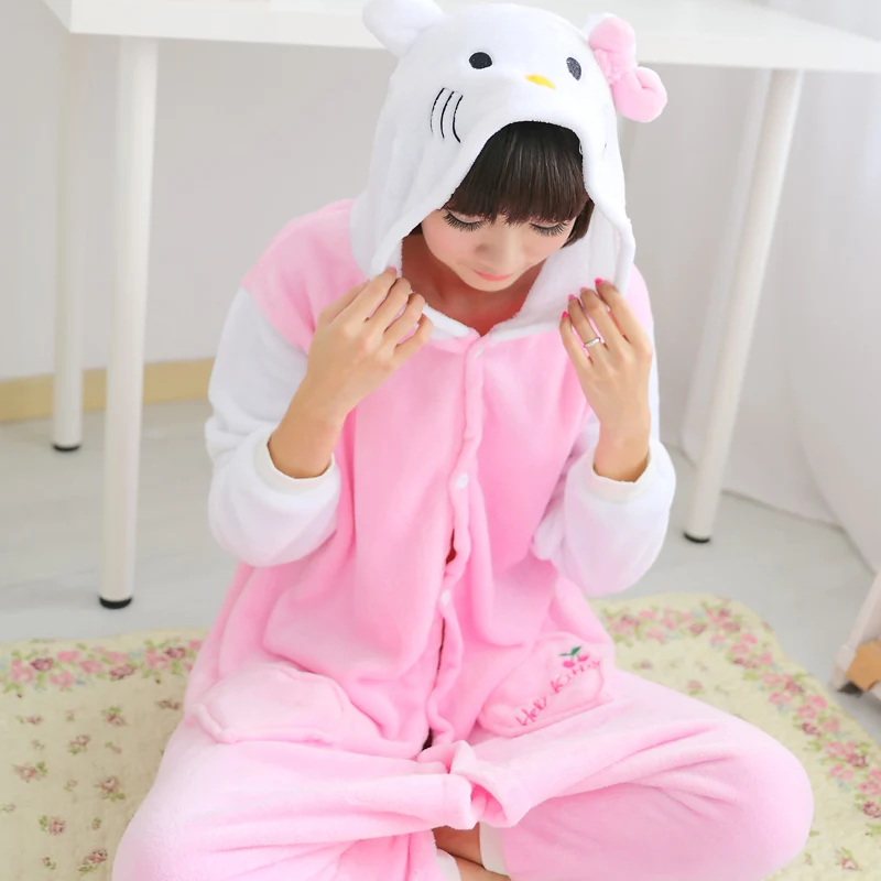 Недорогие пижамы для пары Aimal rilakkuma, фланелевые пижамы унисекс с животными для влюбленных пар, цельнокроеное ночное белье с героями мультфильмов kuguurumi - Цвет: 2
