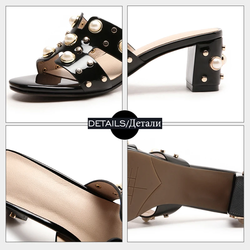 Шлепанцы JK женские на высоком каблуке летние сандалии с открытым носком