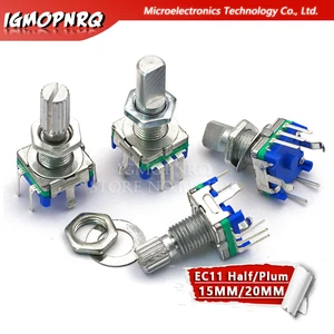 Поворотный энкодер с половиннойсливовой осью, Длина ручки 15 мм20 мм, кодовый переключательEC11цифровой потенциометр с переключателем, 5 контактов, 3 контакта