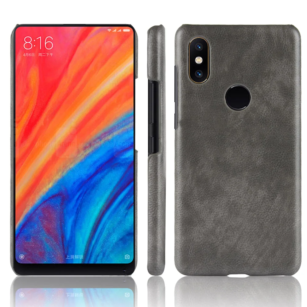 Ультра тонкие Чехлы для Xiaomi Mi Mix 2S чехол личи Кожа шаблон PU кожа и PC Обложка книги