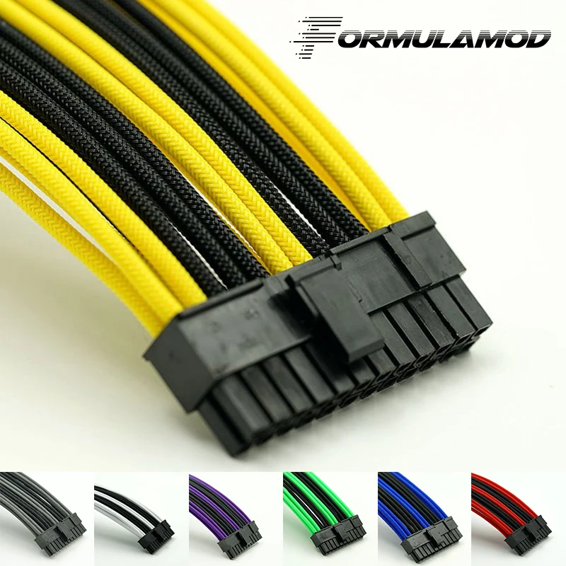 FormulaMod Fm ATX24P C ATX 24Pin материнская плата силовой удлинитель 18AWG многоцветной