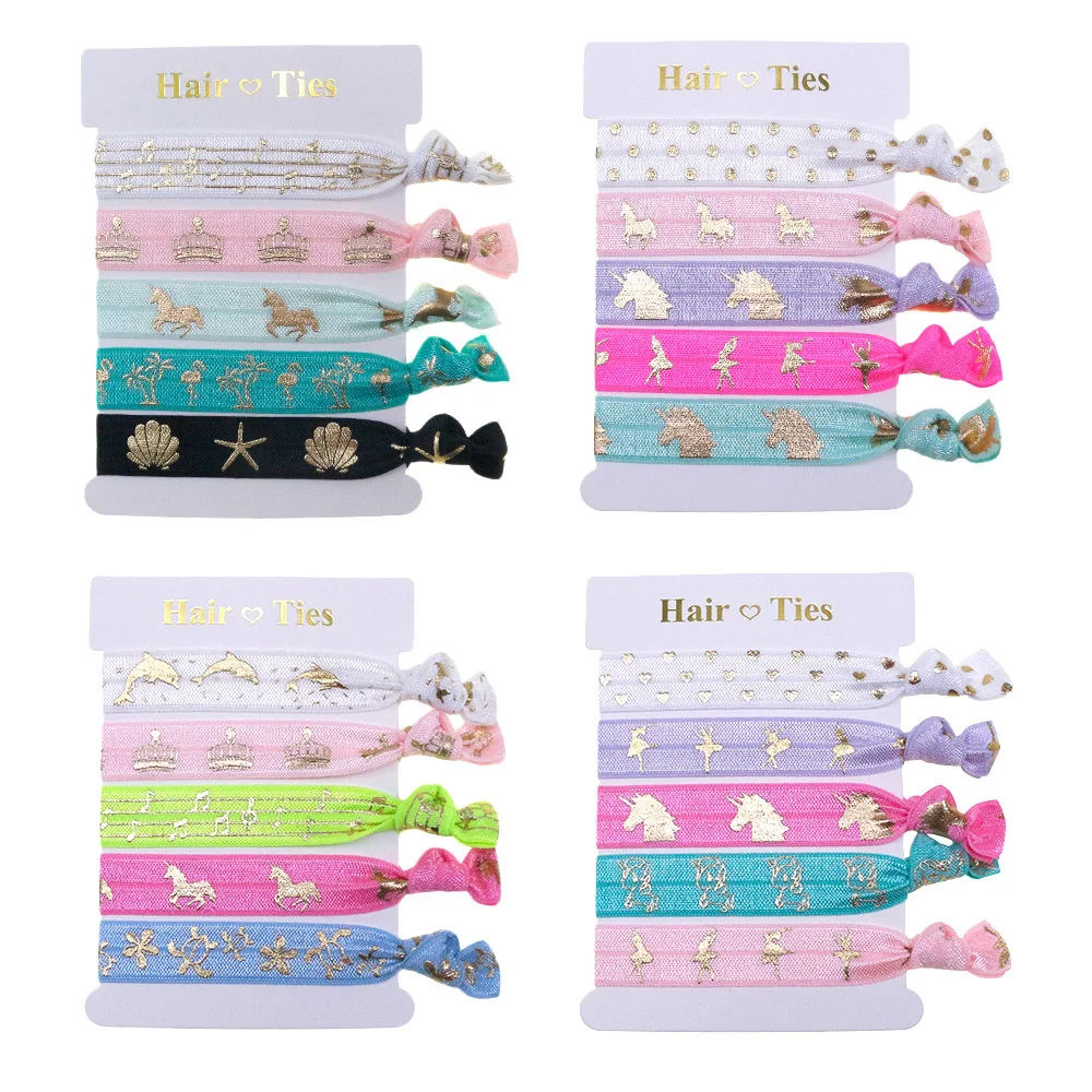 

30 card/ lot ,5/8"Unicorn knotted headbands hair band elastic band FOE elastic hair accessories