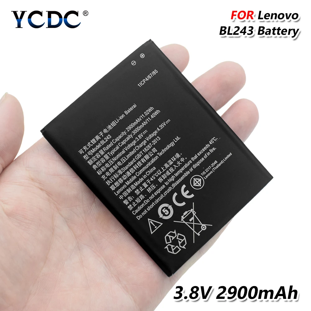 3 8 V 2900mAh аккумулятор BL243 для Lenovo K3 Note K50 T5 T3S A7000 A7600 A5600 мобильный телефон