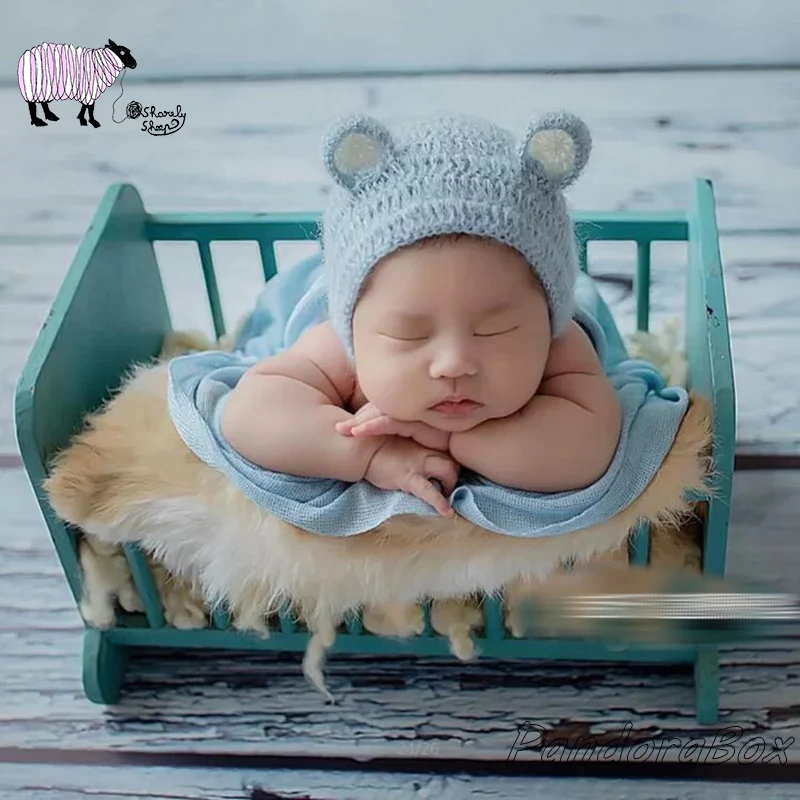 Реквизит для фотосъемки новорожденных деревянная кровать ручной работы