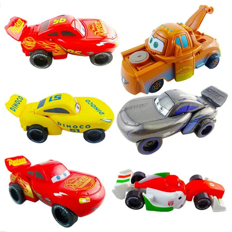 Random 1pc 1 шт. disney Pixar Cars 2 3 Lightning McQueen экзотический детский гоночный автомобиль мальчик Рождественский подарок модель автомобиля деформированная игрушка яйцо подарок - Цвет: Random 1pc