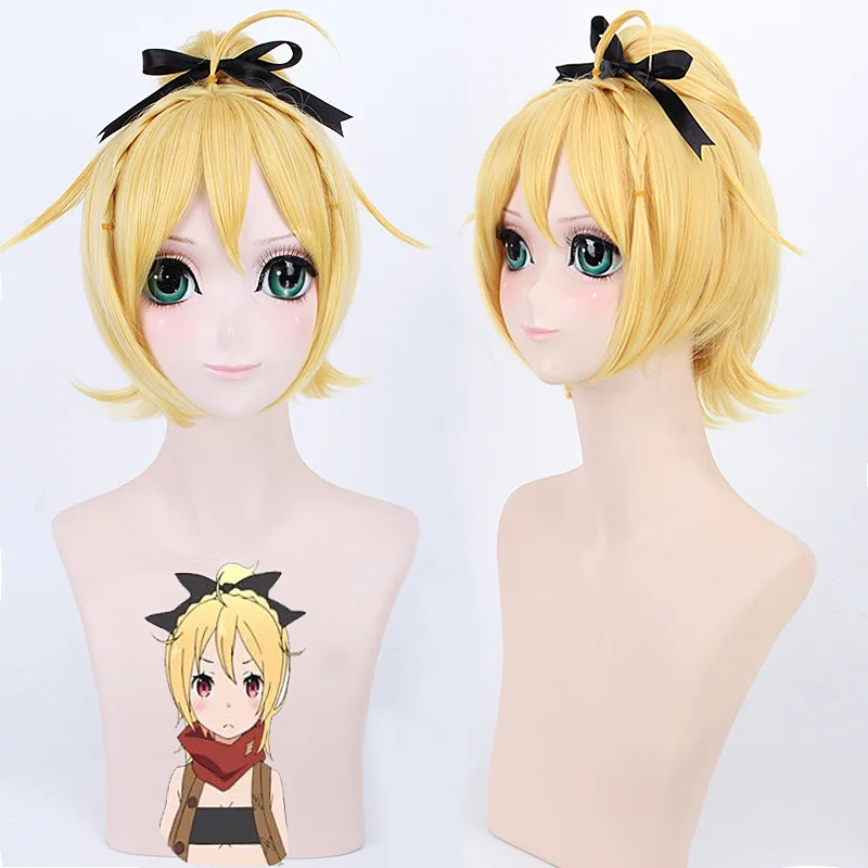 

Felt Cosplay Wig Re:Life in a different world from zero Anime Costume short Yellow Synthetic Hair Party Wigs ( No Headwear )