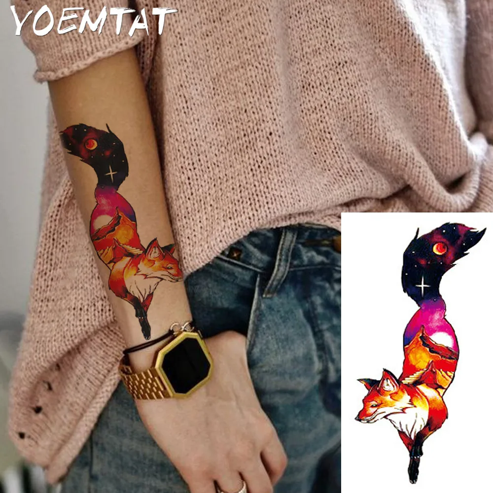 Временная тату наклейка черная белая с компасом и стрелами 1 шт.|tattoo sticker|waterproof tattoo