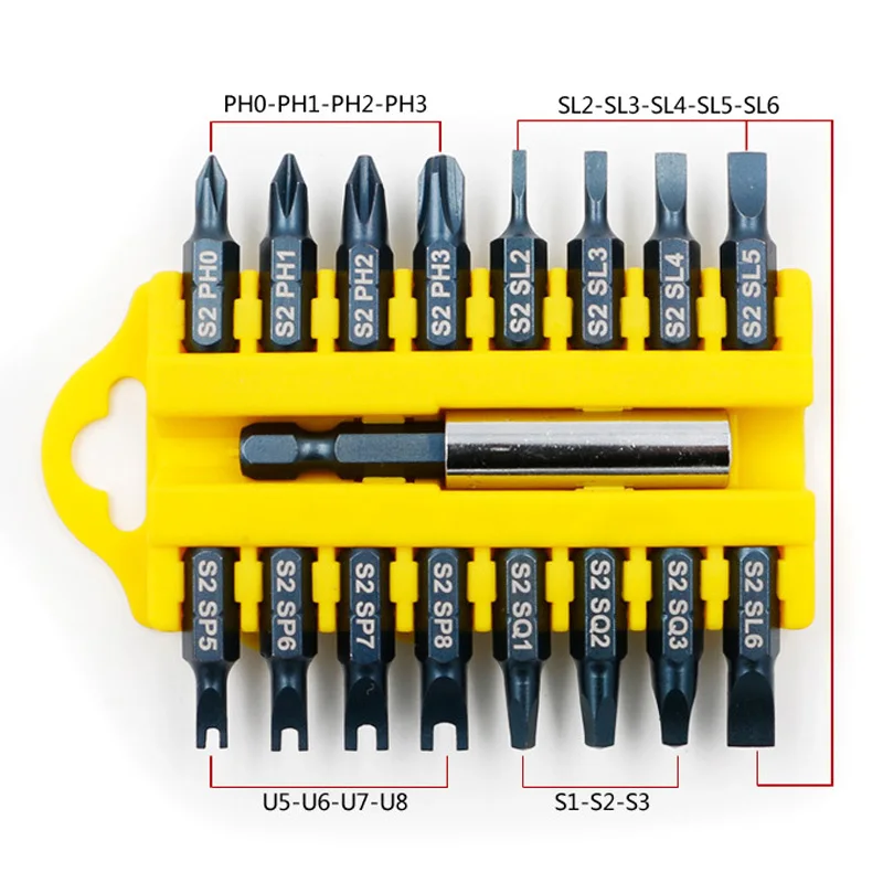 Новинка 17 шт./компл. 4 типа Шестигранная звезда Torx магнитный держатель отвертка