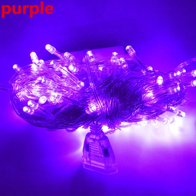 Purper Светодиодная гирлянда, гирлянда, 10 м/20 м/30 м/50 м/100 м, ЕС/США, Рождественская гирлянда, гирлянда для дома, улицы, вечерние, праздничные украшения - Испускаемый цвет: Purper