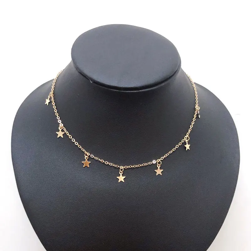 UN0347 Gold UMODE, винтажная звезда, цепочка, подвеска, богемное ожерелье, модное колье, золото, серебро, Femme Collares, ювелирные изделия, вечерние, аксессуары UN0347 - Окраска металла: UN0347 Gold