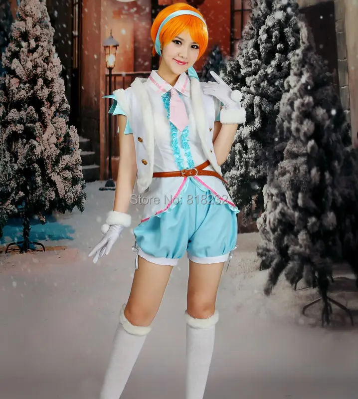 Love Live School Idol Project Snow Halation Rin Hoshizora жилет топы брюки униформа наряд аниме костюмы для