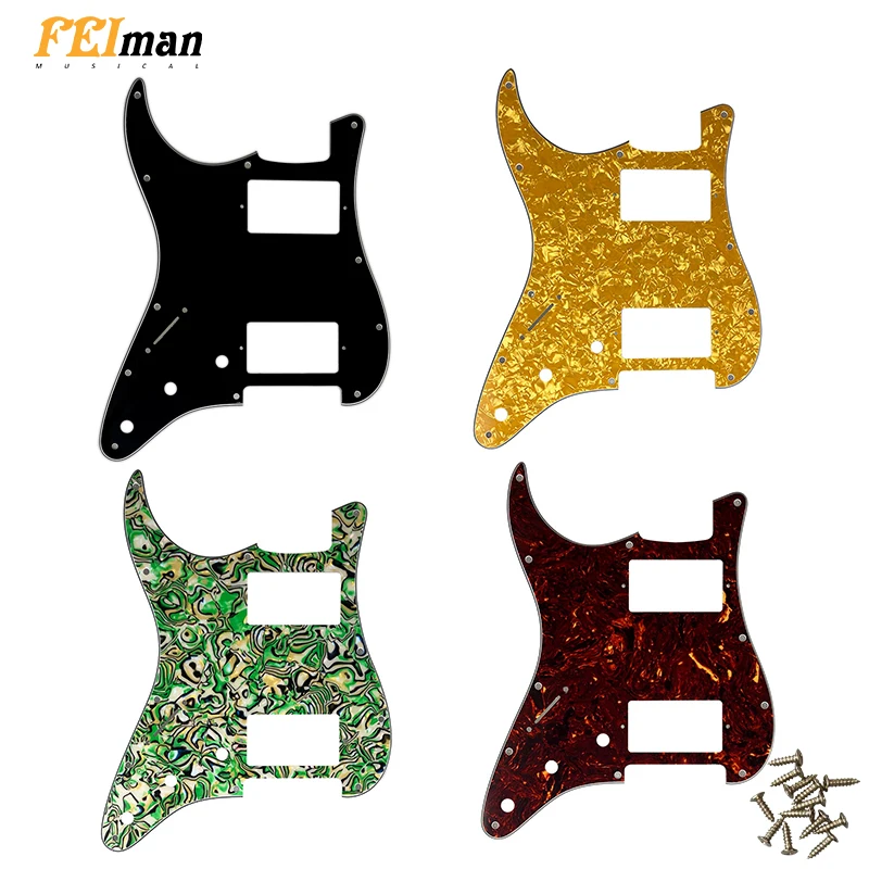 

Pleroo Guitar Accessories Pickguards 11 Holes For Left Handed USA/Mexico Standard ST HH Stratocaster Guitar With PAF Humbucker