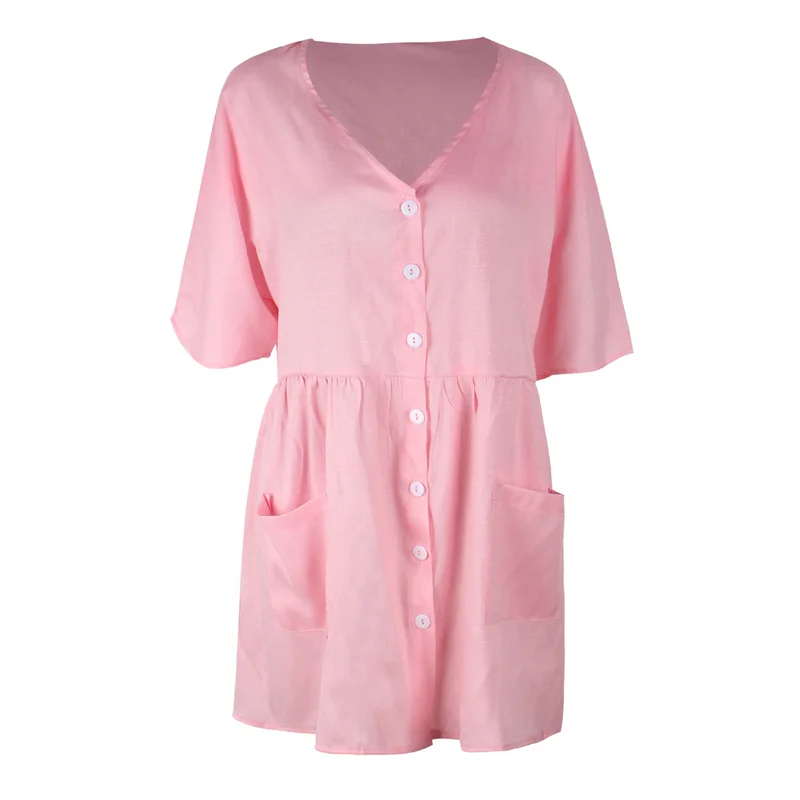 Женское пляжное летнее платье с карманами женское повседневное свободное мини