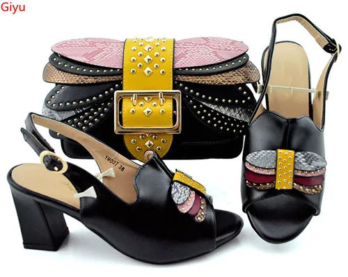 

doershow new come Matching Women Shoe and Bag Set Decorated with blackNigerian Shoes and Bag Set Italy Shoes and Bag set!JKP1-39