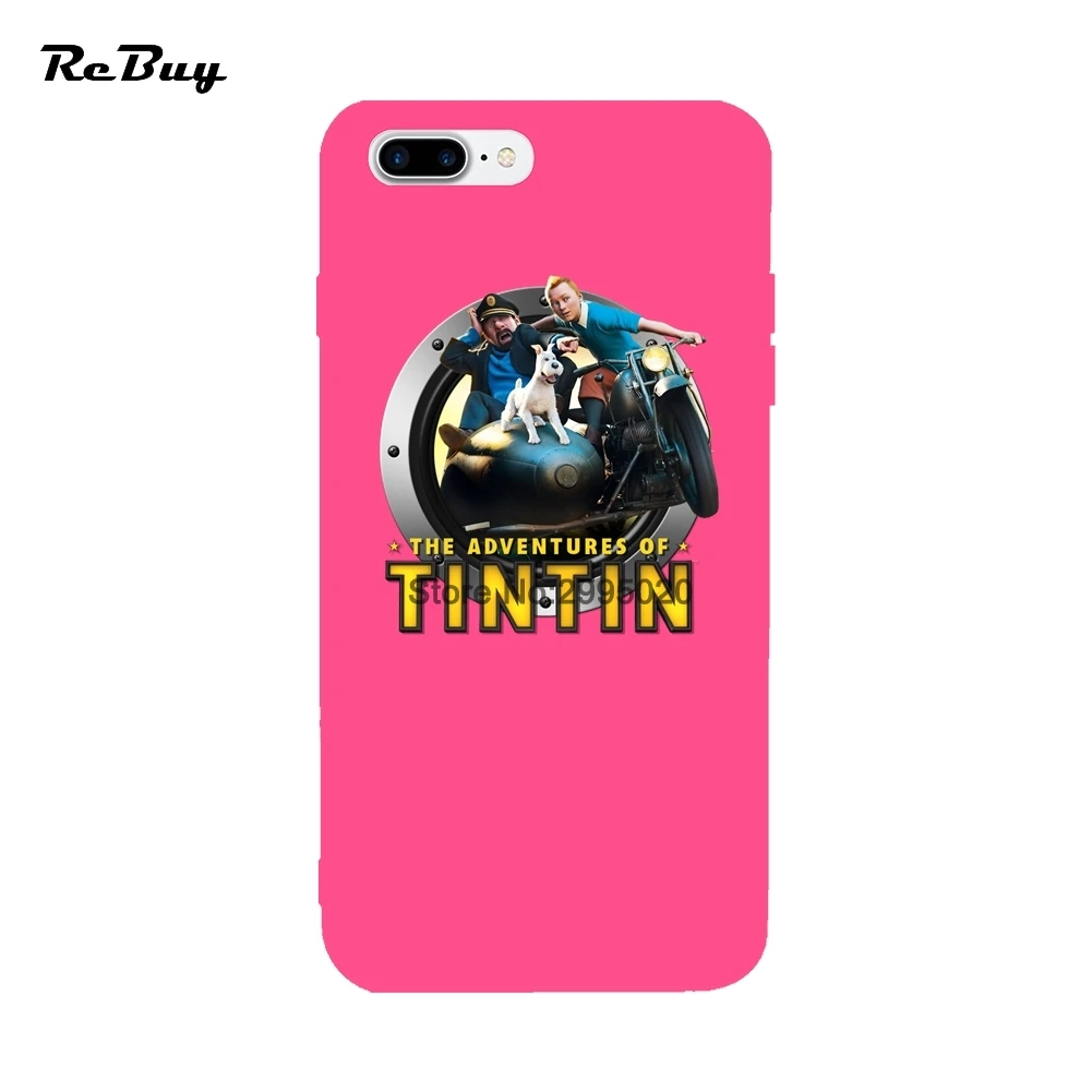 Adventures Of Tintins Anime Soft TPU Colorful Back Cover Cases Case For iPhone 6 6S 7 8 X Plus Phone |