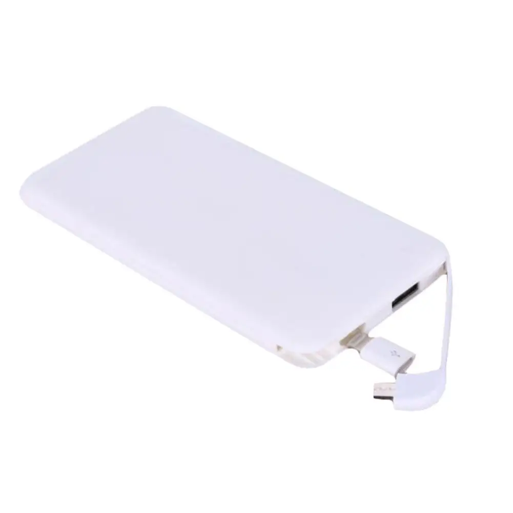5000 мАч usb type C Внешняя батарея универсальное Ультра тонкое портативное зарядное устройство в виде фонарика портативное зарядное устройство для смартфонов встроенный микро кабель