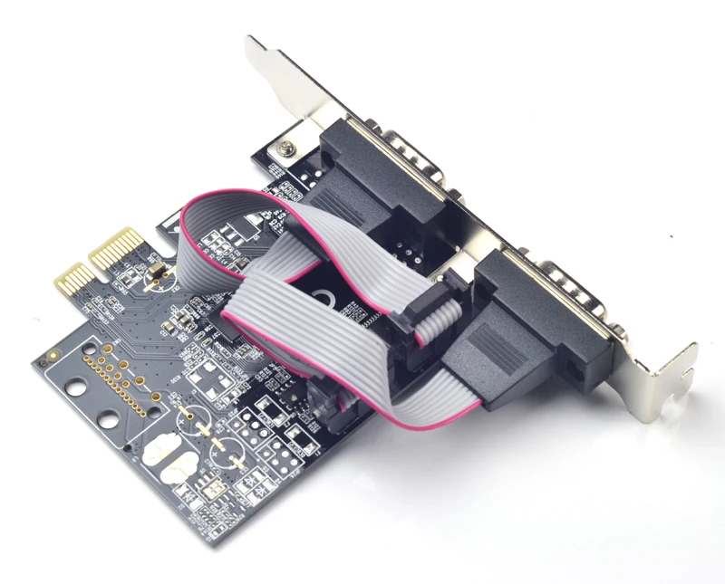 2 порта RS232 последовательный порт COM к PCI-E PCI Express Riser Card адаптер конвертер ASIX AX99100