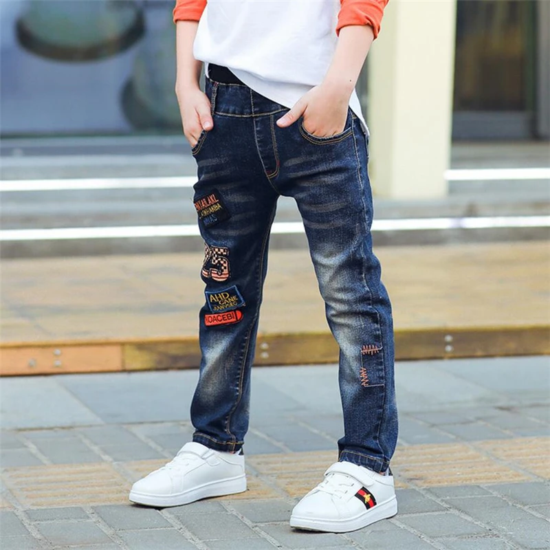 

Classic spring autumn children's infant soft denim boy OR girl jeans casual trousers,Boy patch jeans. 3 5 7 8 10 12 14 years old