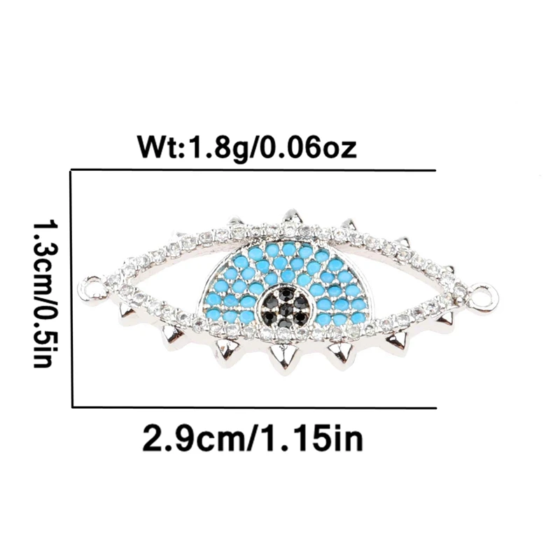 Коннектор для браслетов/ожерелий с фианитом голубой глаз 2018 | Украшения и