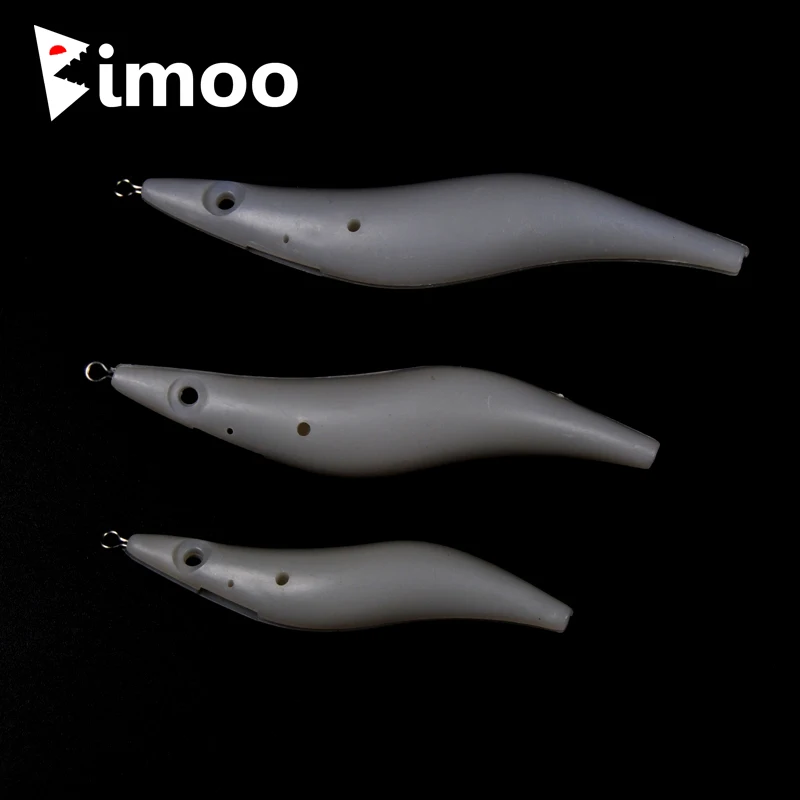 Bimoo 20 штук Squid джиг заготовок кальмар приманки креветки DIY тела белый светятся в темноте флуоресцентный#2,5#3,0#3,5