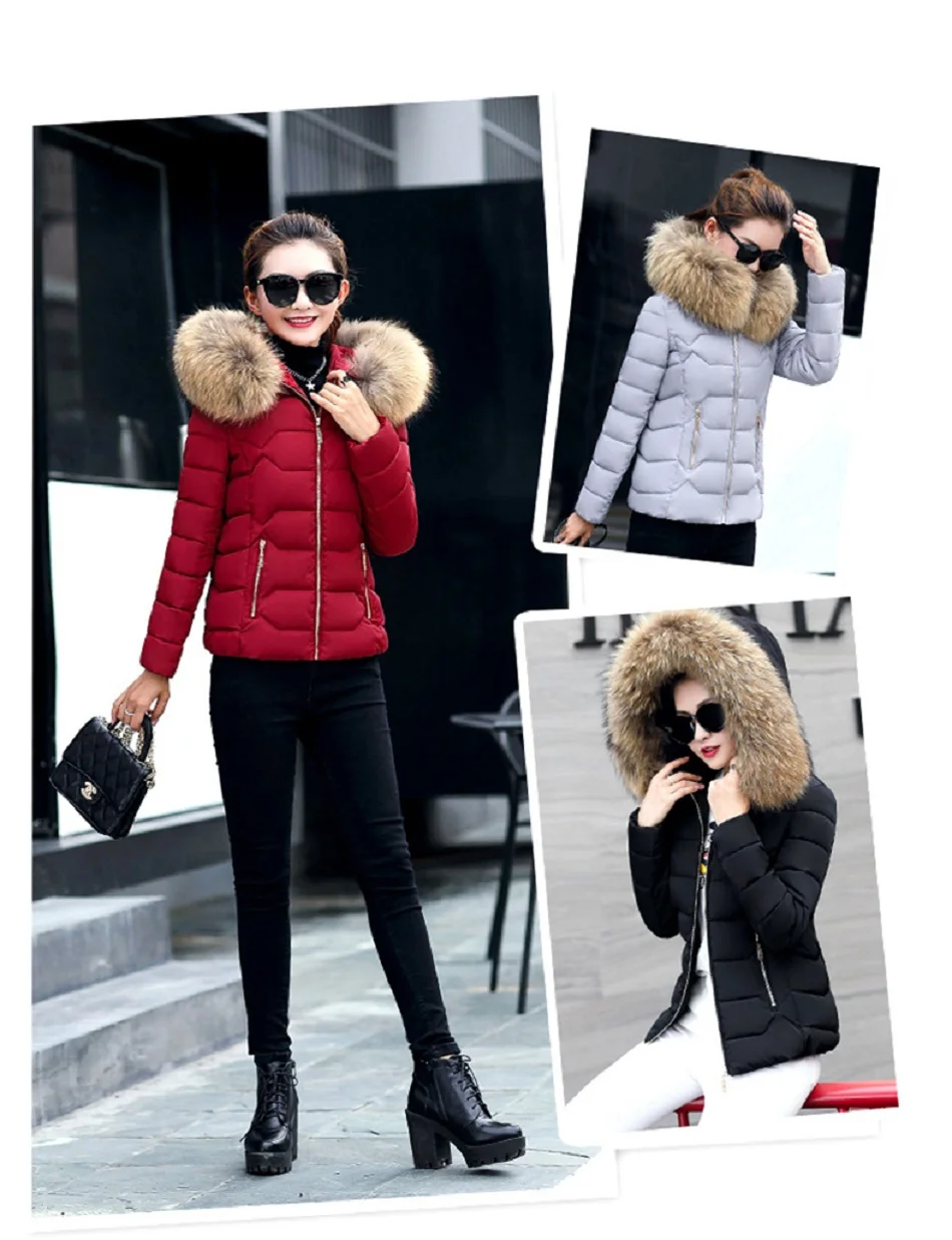 Зимние парки для женщин Новая модная парка с воротником из искусственного меха зимняя куртка женская зимняя теплая куртка с капюшоном
