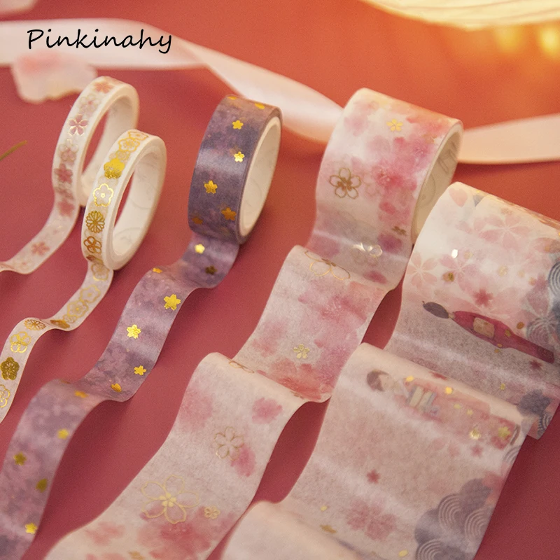 5 рулонов романтическая вишневая декоративная позолота васи лента Сделай Сам
