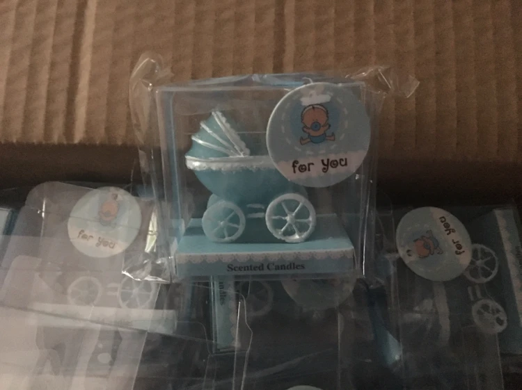 

baby shower candle favor--baby stroller candles children's day party souvenir gift wedding favors and gifts creative 50pcs/lot