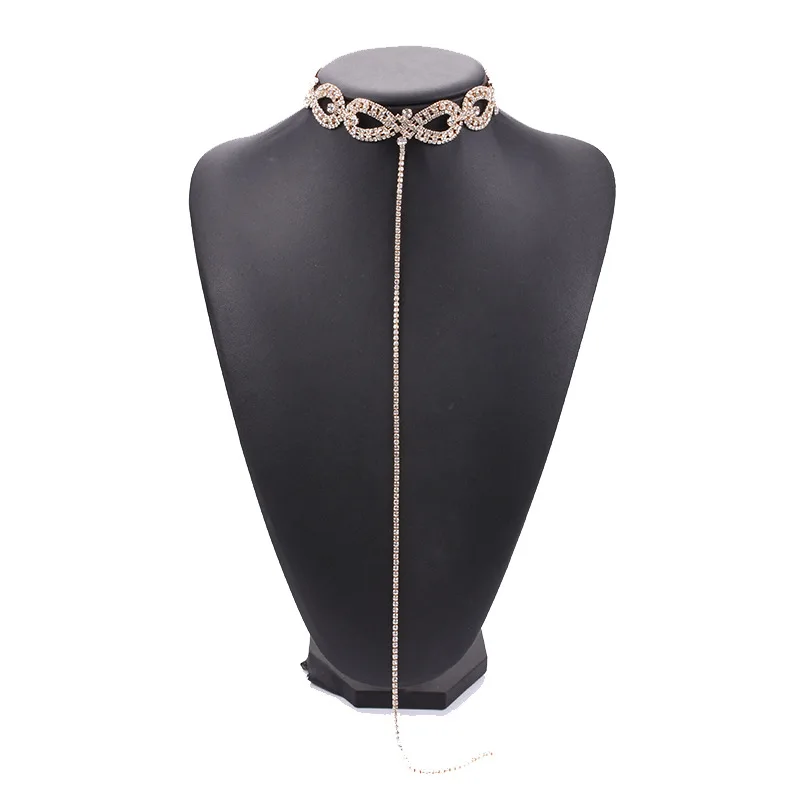 New Luxury Crystal Necklace for Women Full Rhinestone Choker Long Statement Body Chain Fashion Jewelry | Украшения и аксессуары
