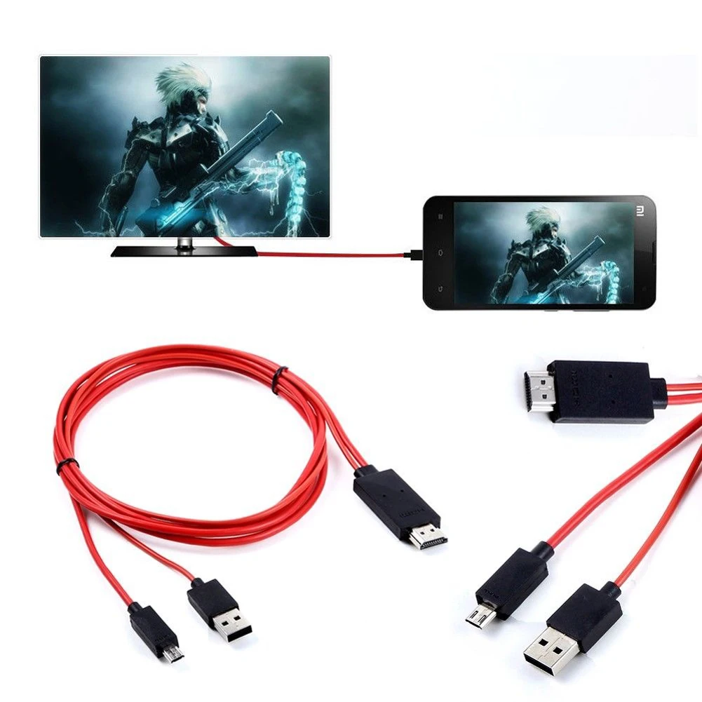 Аудио-видео кабели 1080 P телевизионный HD кабель адаптер US MHL Micro USB к HDMI для универсальных телефонов Android видео разрешение до 1080 p